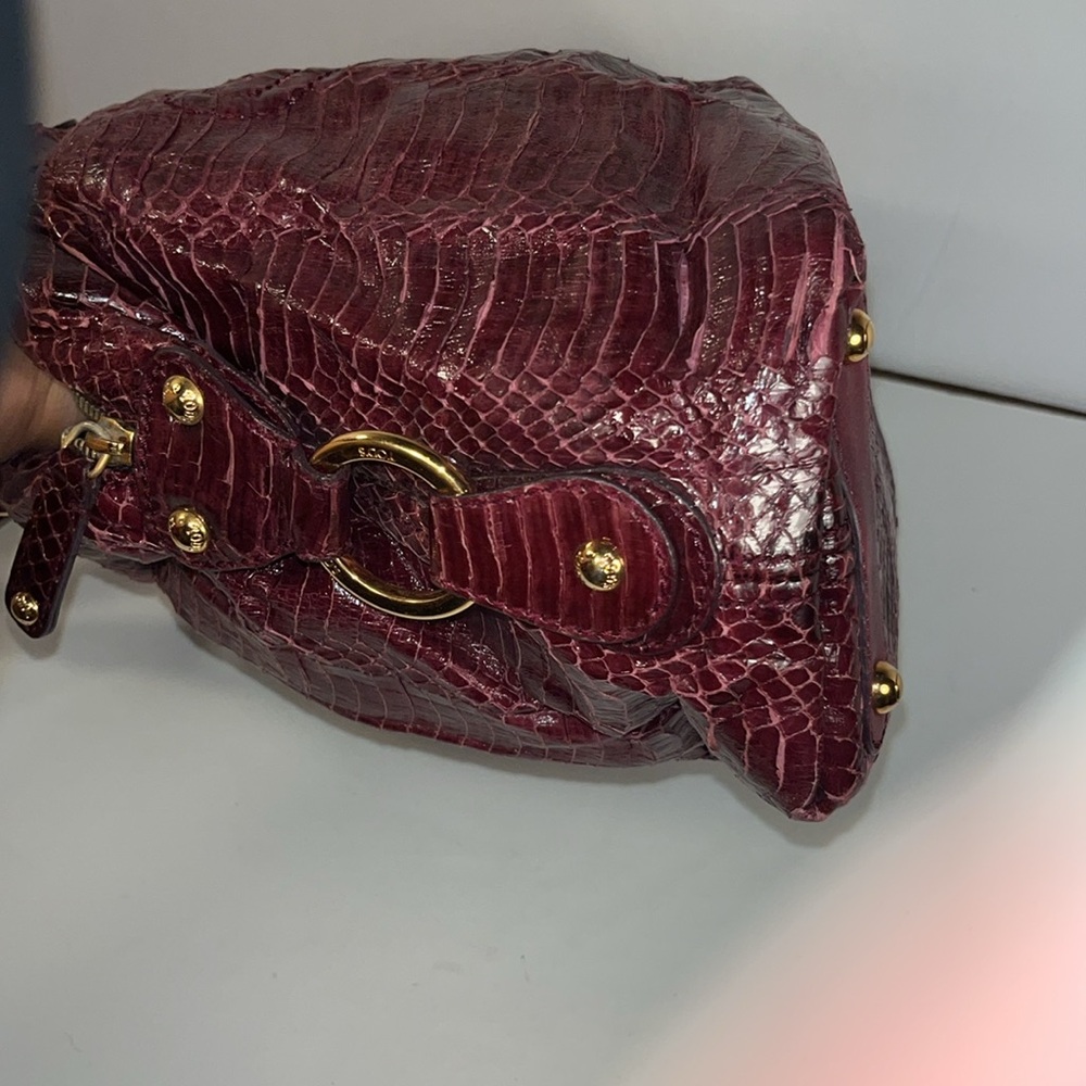 Auth. Tod’s Exotic Python Skin Leather Handbag ~ … - image 7
